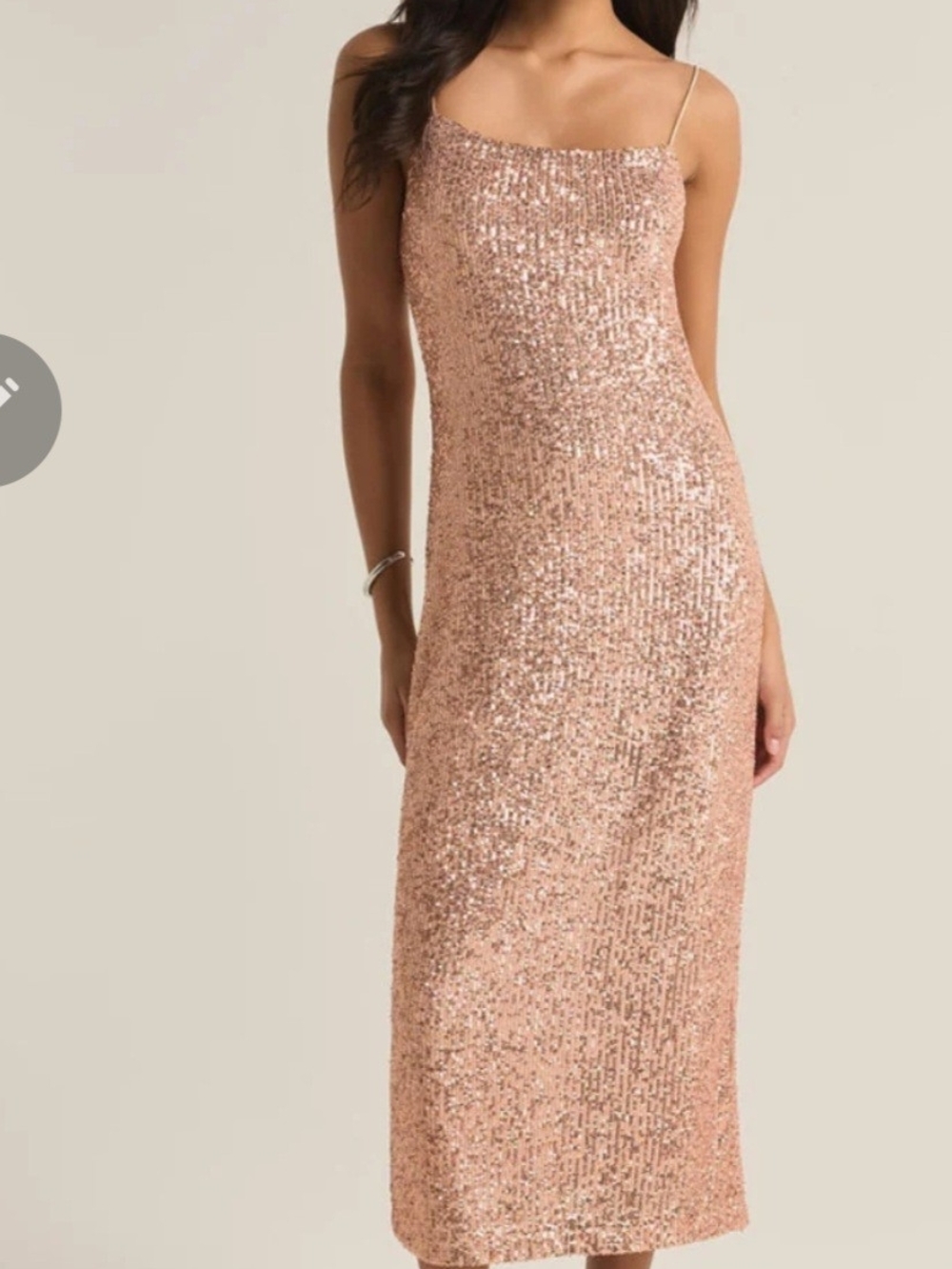 Midi Rose Gold Sequin Dress New With Tags MEDIUM